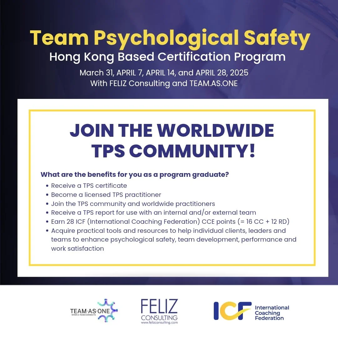 Team Psychological Safety (TPS) Certification Program Hong Kong 