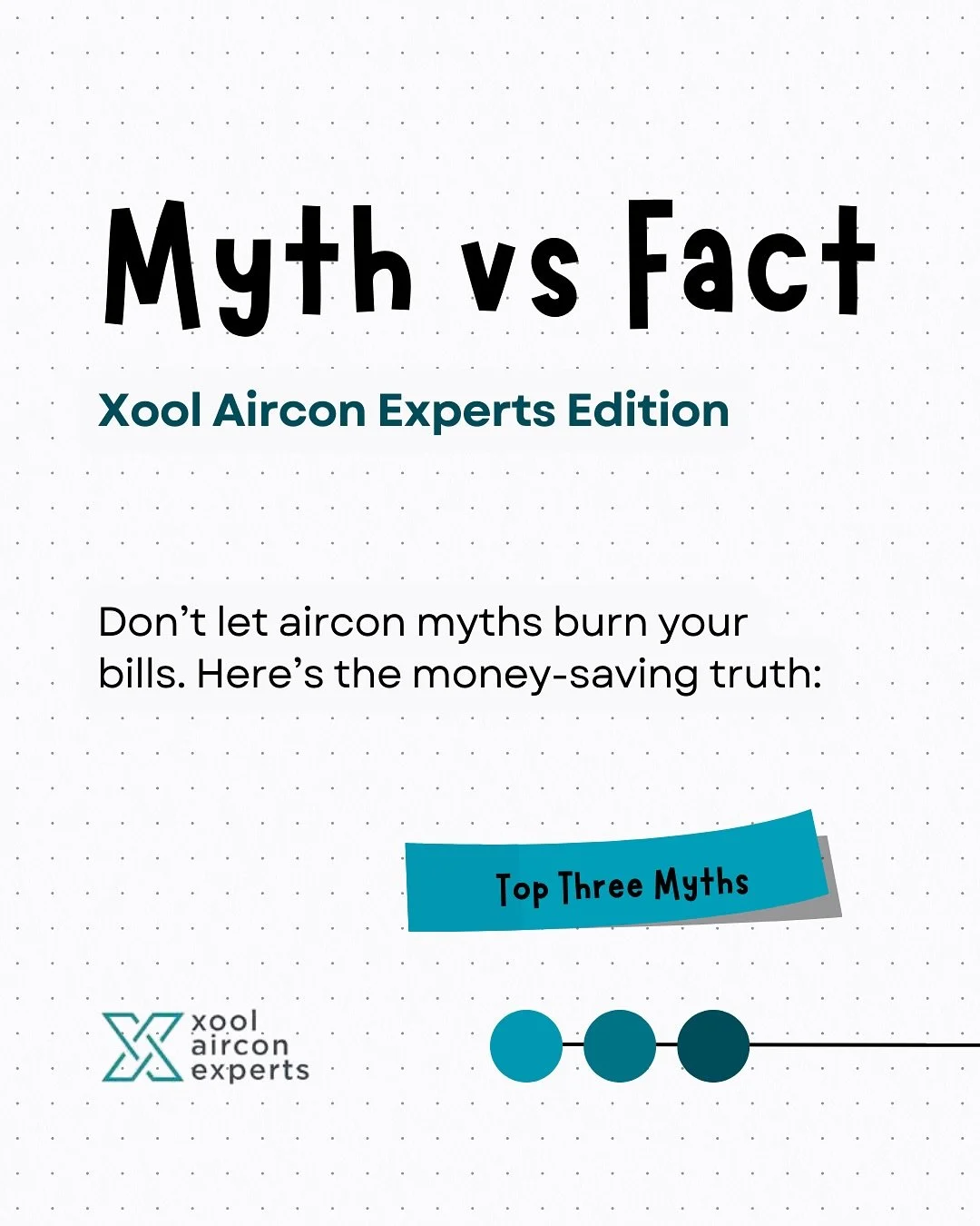 💡 Aircon Myths vs Facts
Think turning off your AC always saves money? Or that cleaning the outside is enough? Many of these &ldquo;tips&rdquo; actually shorten your unit&rsquo;s lifespan.

✅ Keep your aircon efficient.
✅ Keep your home fresh.
✅ Keep