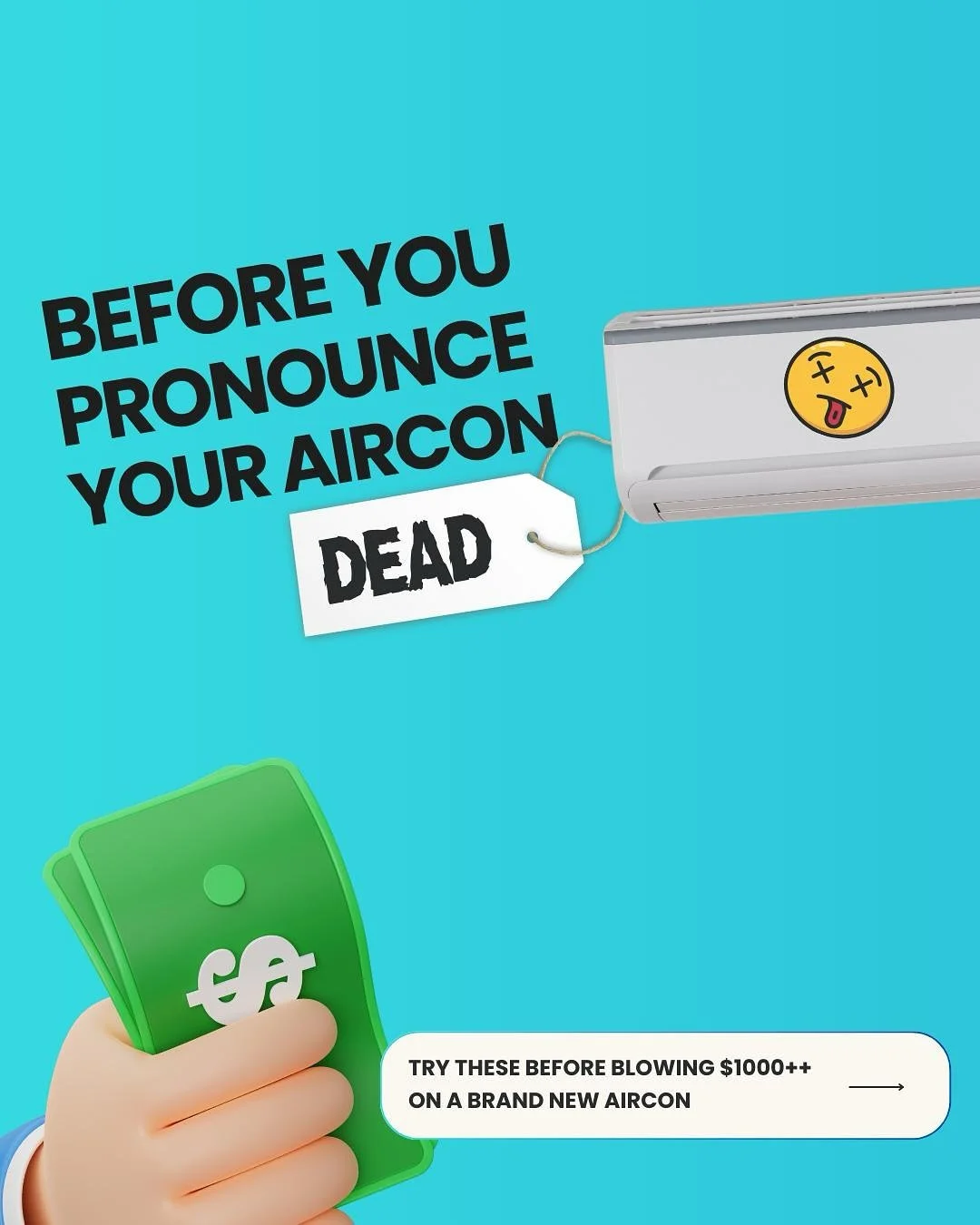 It&rsquo;s not you. It&rsquo;s your aircon.

If your AC is blowing warm air, leaking like a faucet, or just gave up altogether&hellip; it COULD be time to say goodbye &mdash;

But before you mourn the loss of cool air, let XOOL take a look.

Because 
