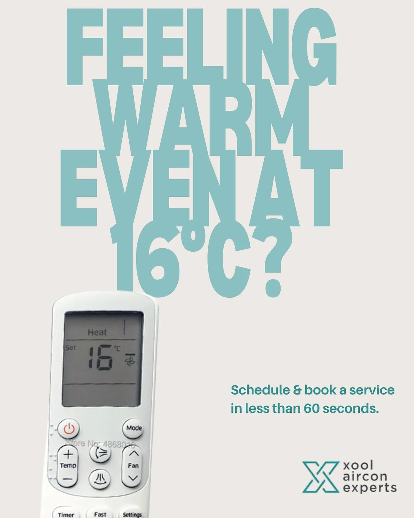 Feeling warm even at 16&deg;C? 🥵 Poor airflow 💨 or low gas levels may be the culprit, but there could be underlying factors that can only be made known when you get your aircon checked at www.xool.sg ❄️ 

#xool #xoolairconexperts #airconcleaning #a