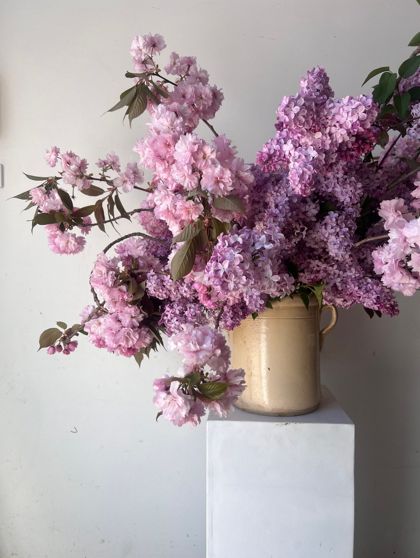 blossom &amp; lilac in the most perfect antique @collettedinnigan confit pot