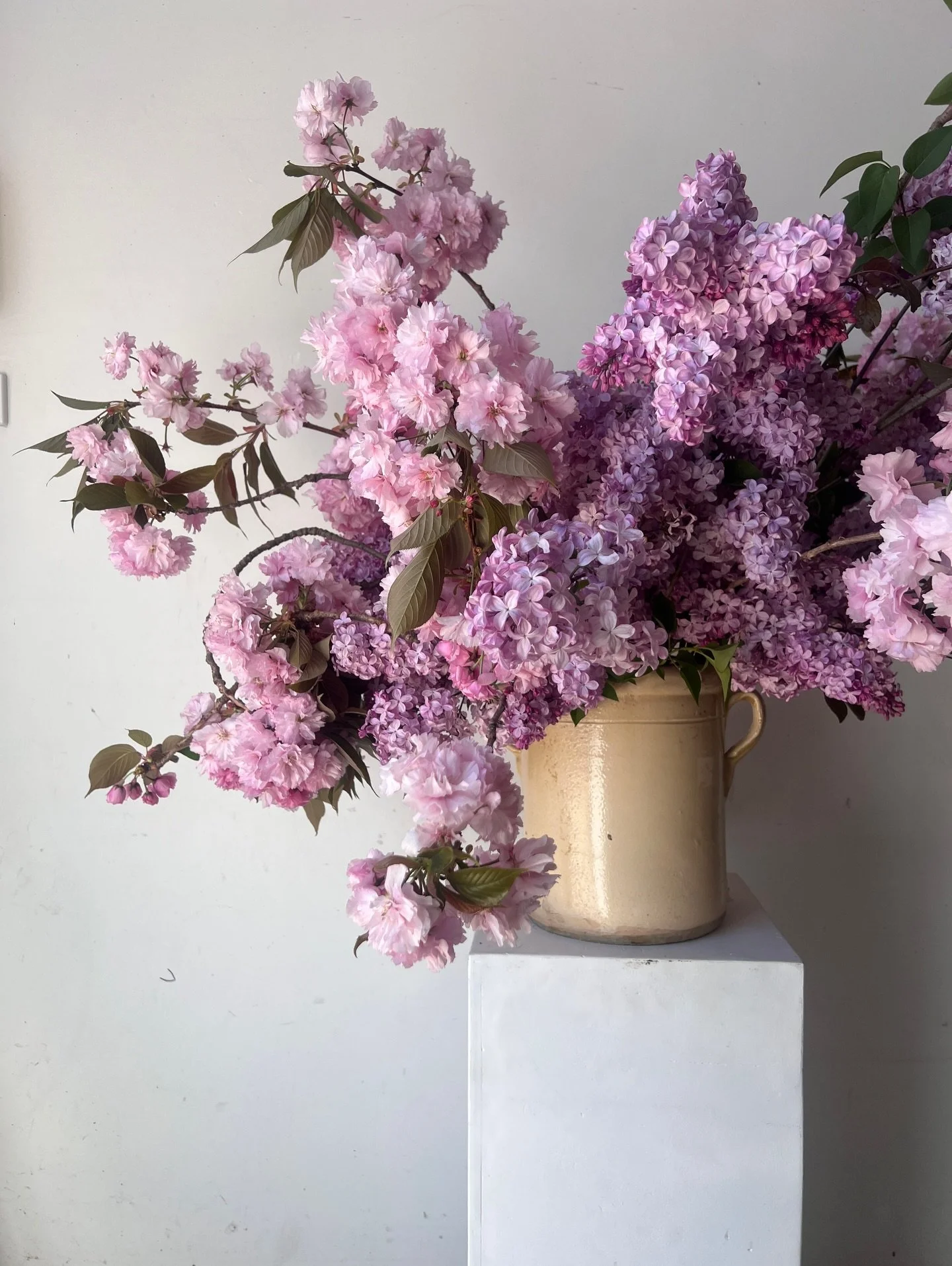 blossom &amp; lilac in the most perfect antique @collettedinnigan confit pot