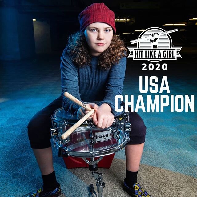 THIS just happened!! Proud to be the 2020 USA🇺🇸 CHAMPION &lt;13 in the 'Hit Like A Girl' International Drum Competition - 2 Years in a row!!🙏 This will be my last year in the contest. Thank You to the entire HLAG organization💙
_
#drummer #drumcon