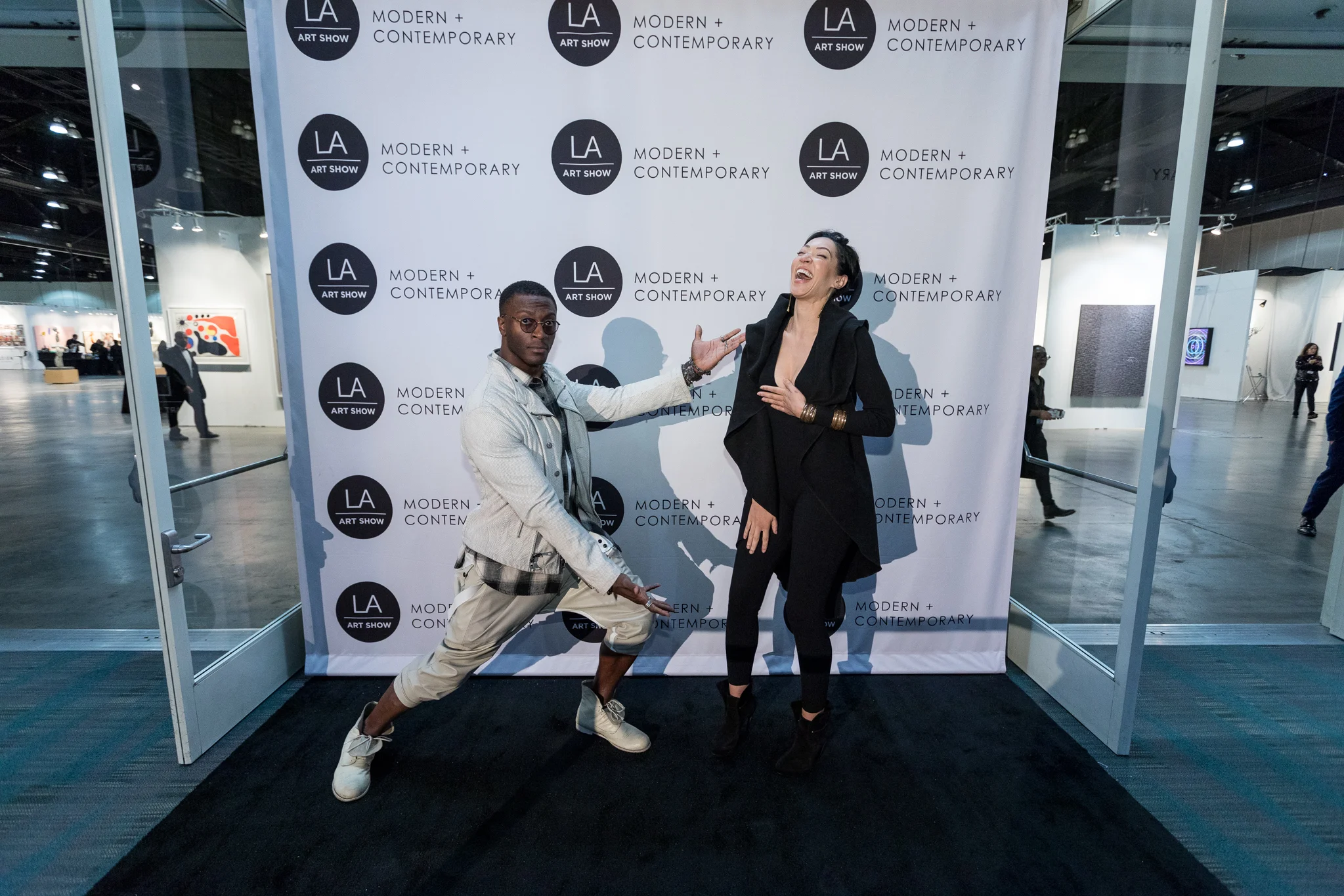 Aldis Hodge & Harmonia Rosales at the 2018 LA Art Show