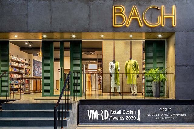 Bagh wins Gold at VMRD Retail Design Awards in the Indian Apparel Specialty Store Category! 
Thank you so much @vmrdretail4growth  for this honour.

Collaboration with @frdc_future_research_design_co

Photography by @raviasrani