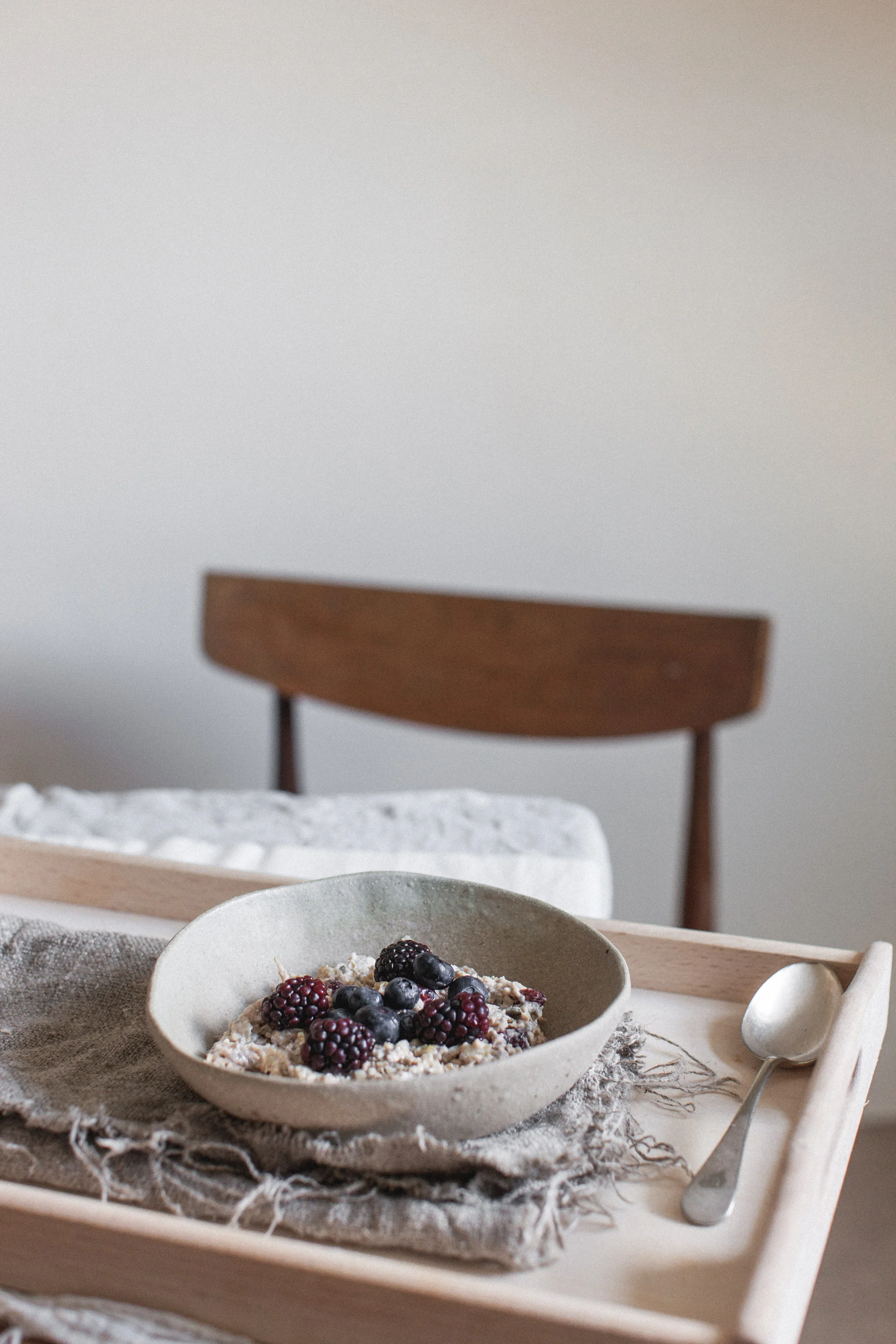 Easy bircher muesli recipe. Retreat // Food and lifestyle blog based in Sussex. Photography by Emma Gutteridge.