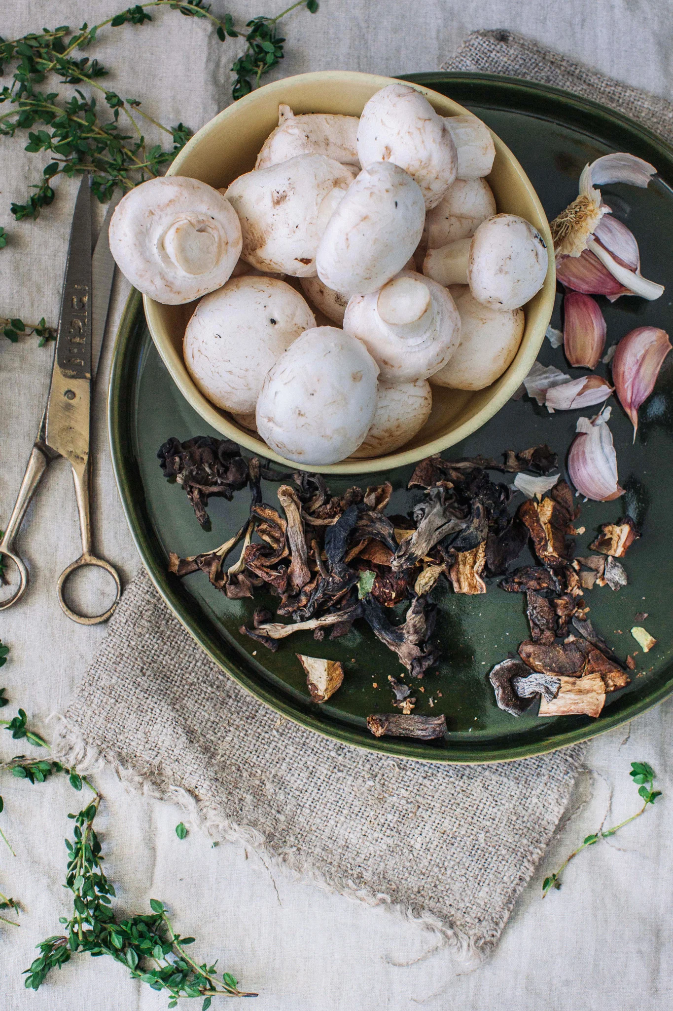 Mushroom soup with a hazelnut topping. Retreat // Food and lifestyle blog based in Sussex. Photography by Emma Gutteridge.