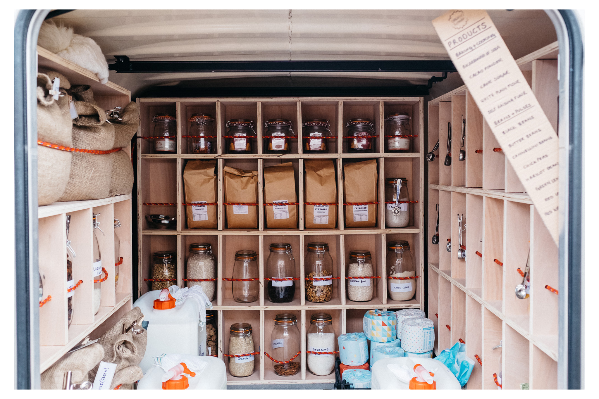 Charlotte's Cupboard is a packaging free venture in Sussex that offers home delivery or market days. You bring your own containers and pay only for the food! 