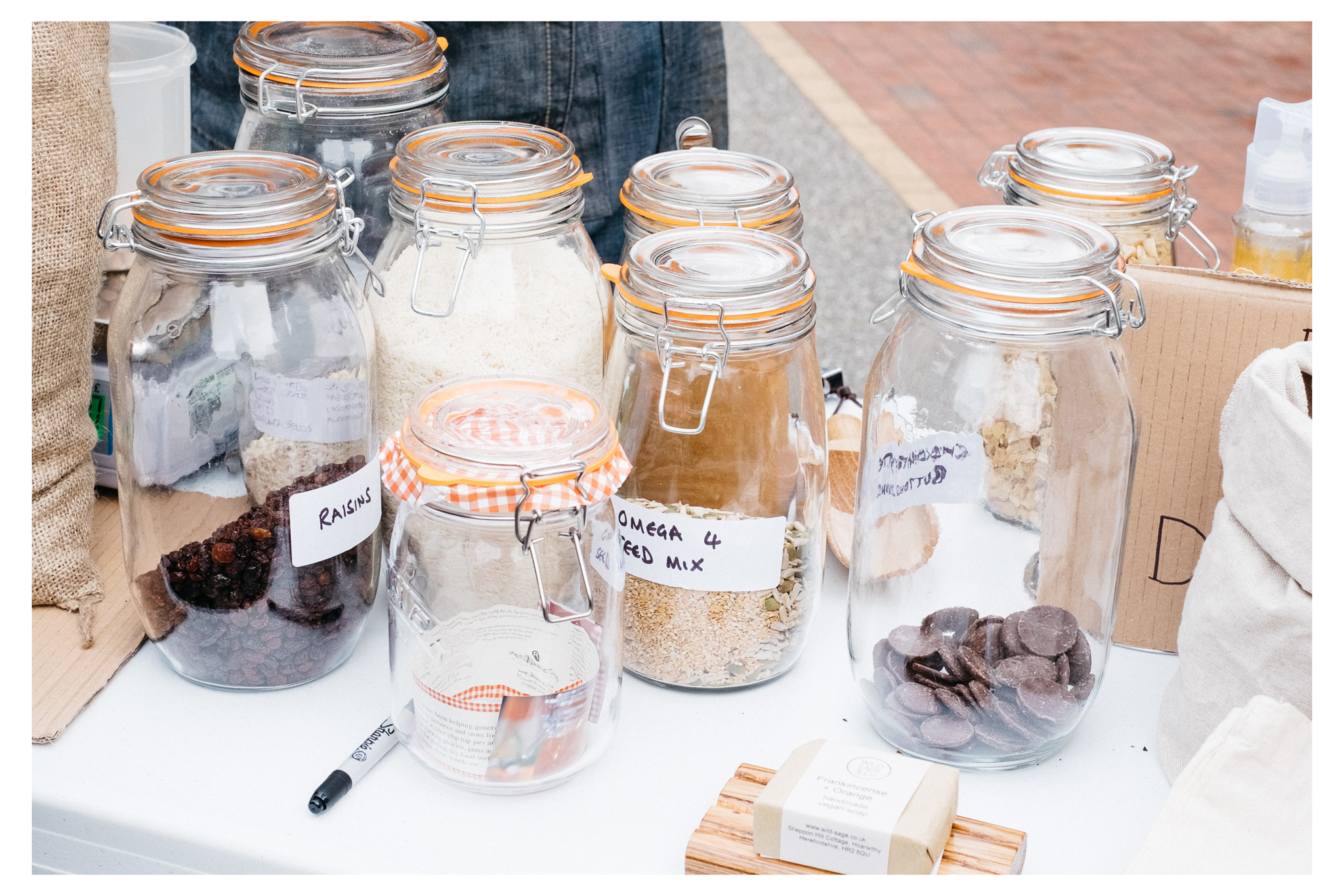 Charlotte's Cupboard is a packaging free venture in Sussex that offers home delivery or market days. You bring your own containers and pay only for the food! 