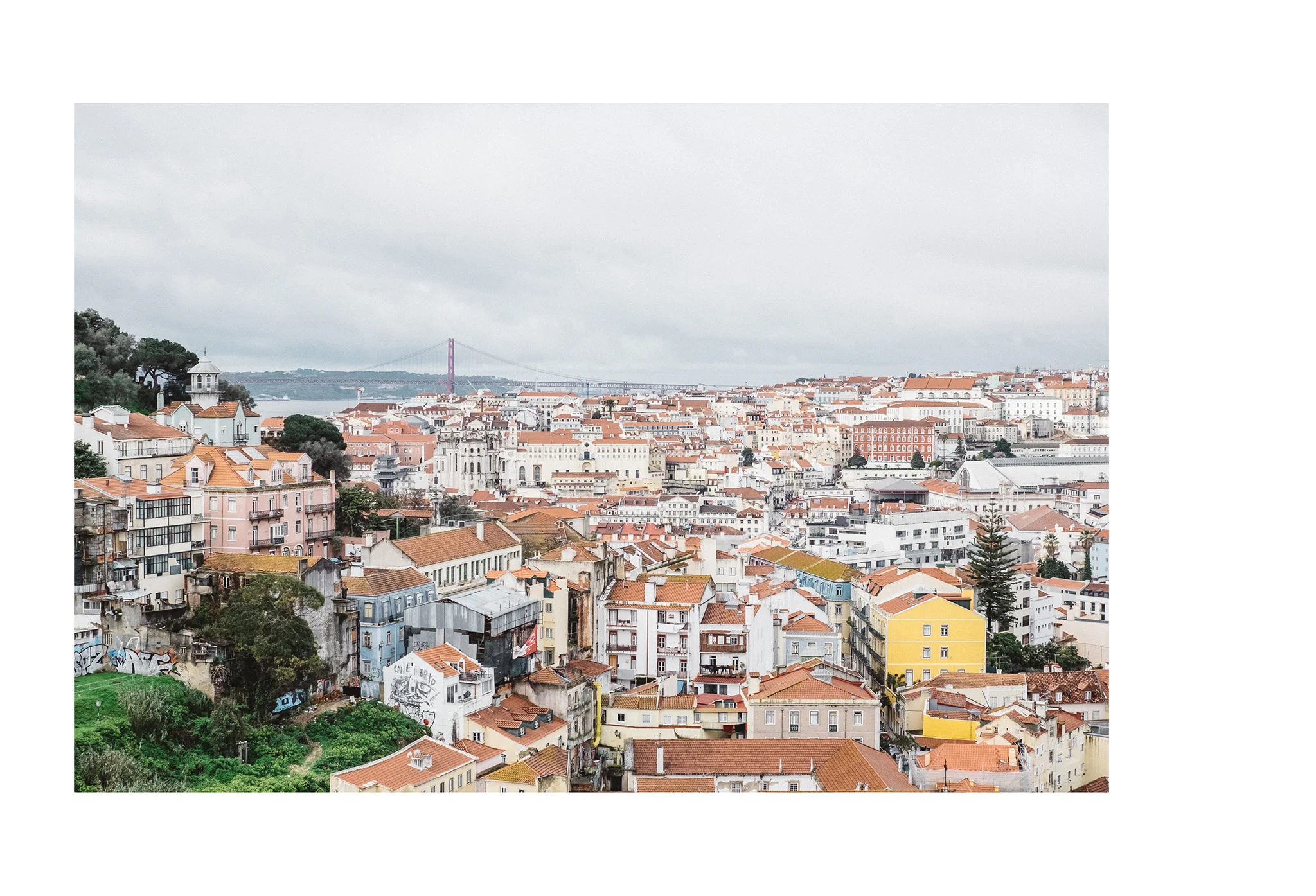 The view from Viewpoint Sophia de Mello Breyner Andresen also known as Miradoura da Graca, LIsbon