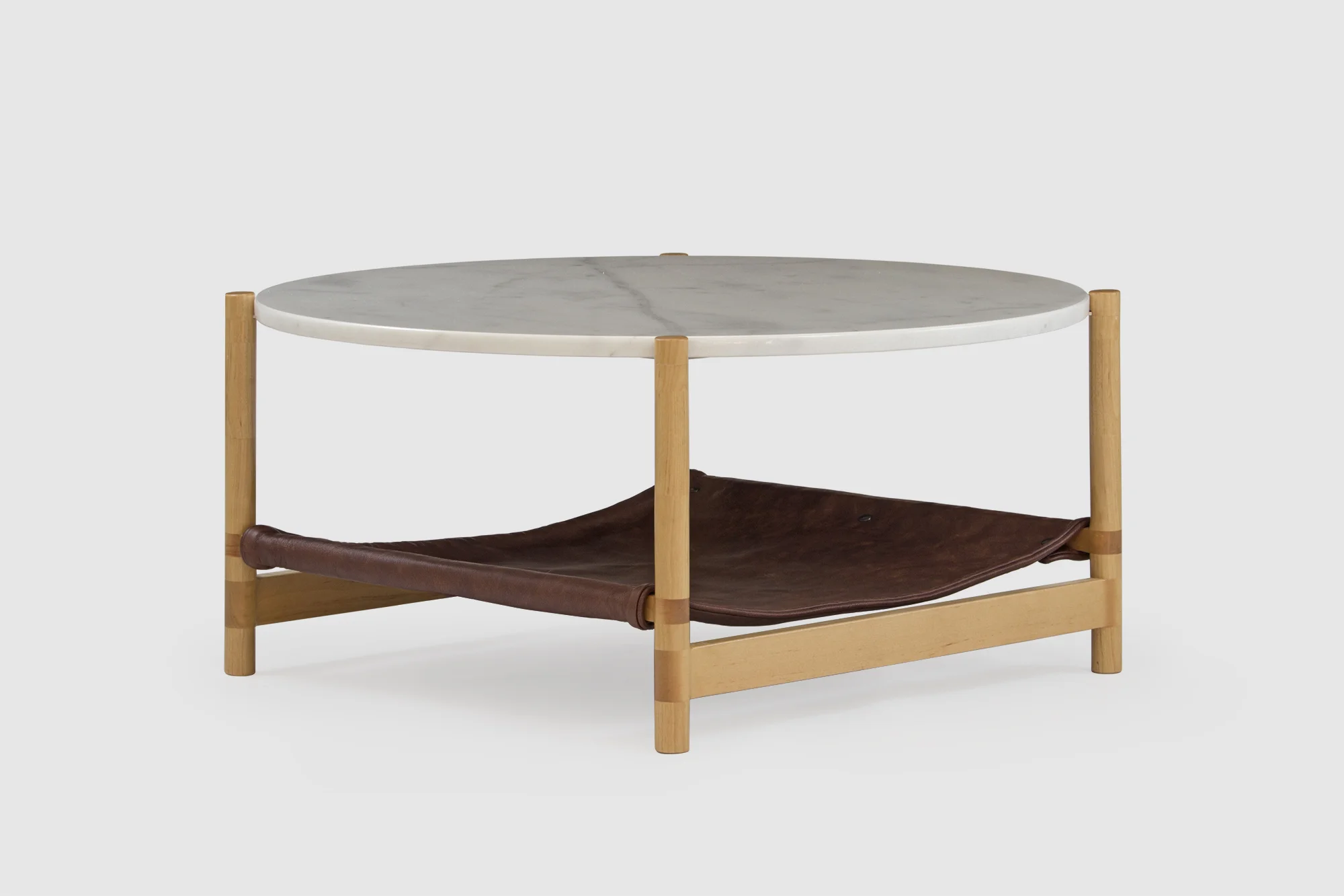1.02 circular coffee table white marble front
