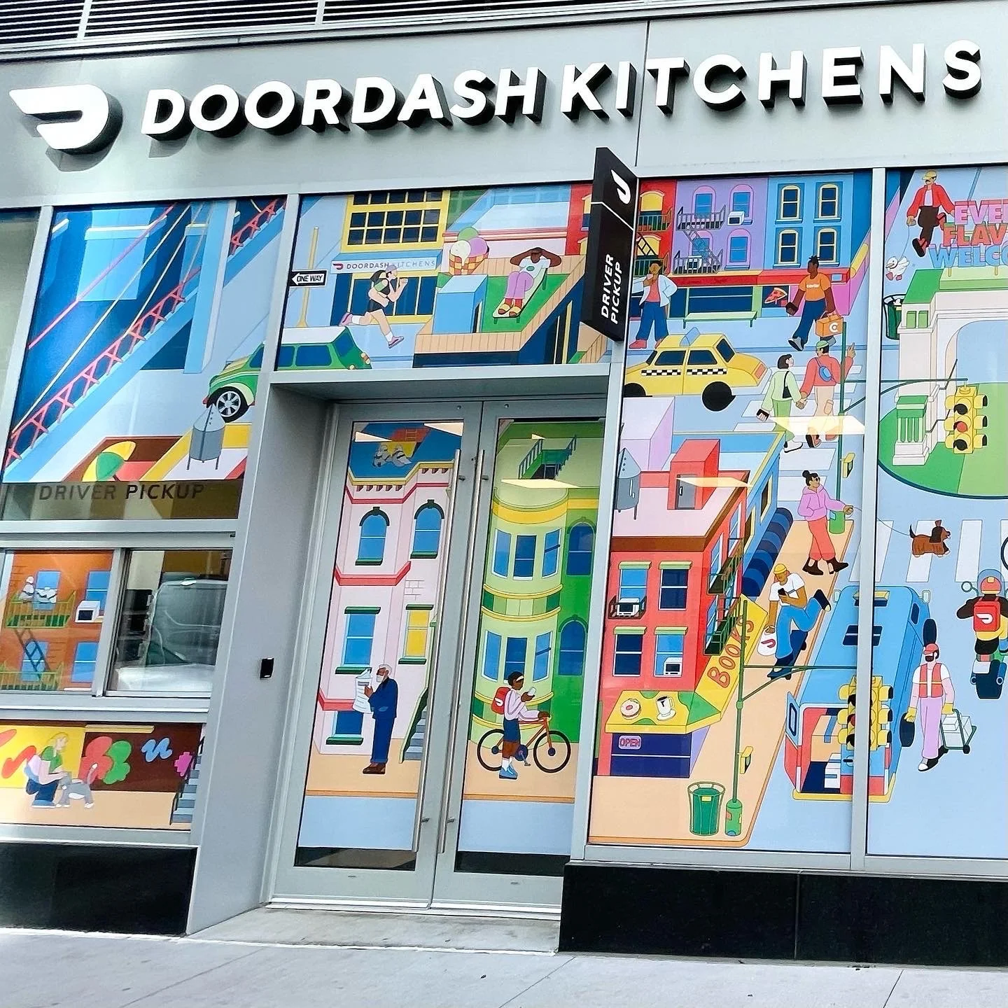 Doordash kitchen Downtown Brooklyn window display — jiaqiwang