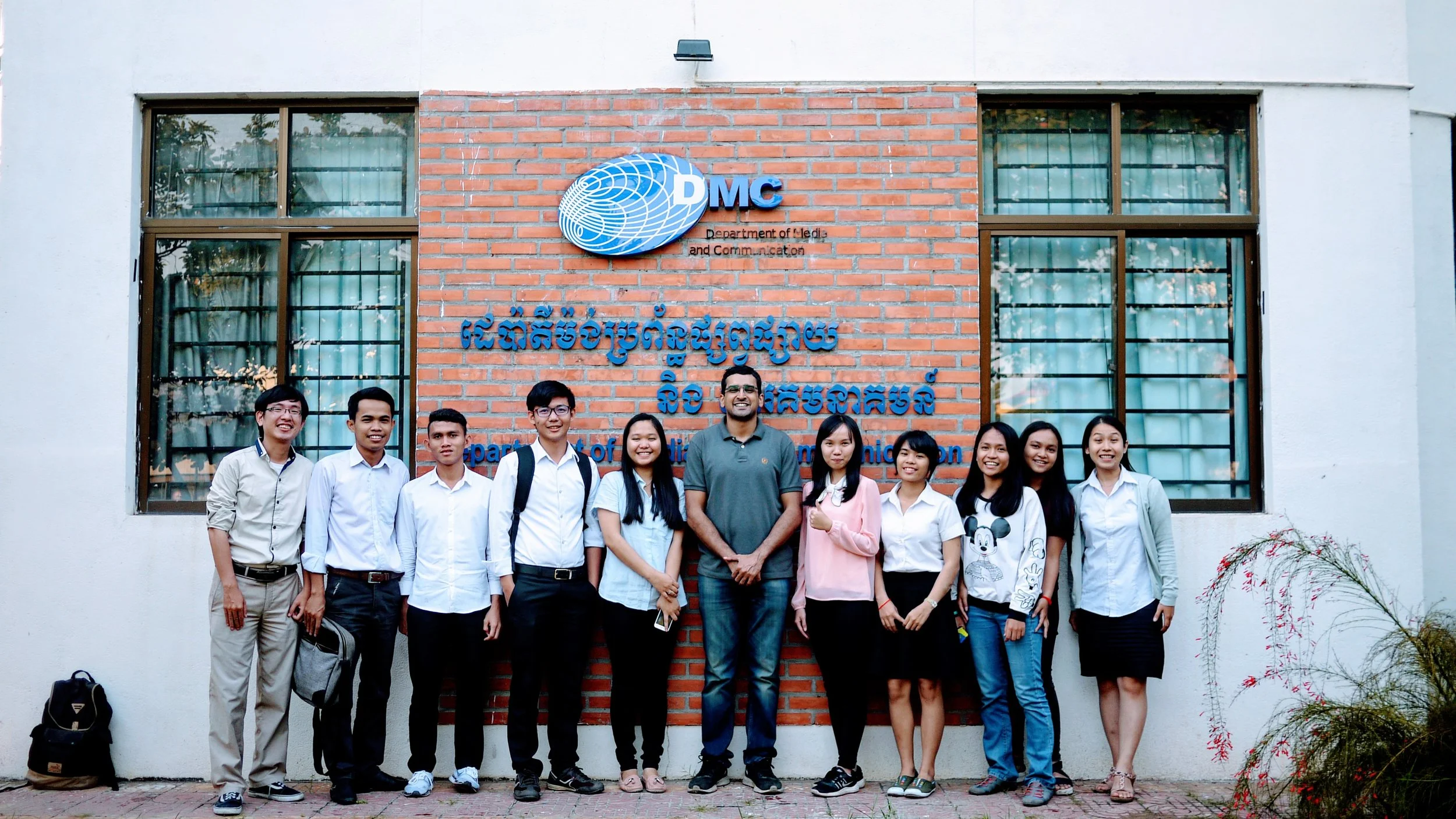 Wikipedia Workshop group picture at Department of Media and Communication, Royal University of Phnom Penh on Thursday, 11 January 2018.