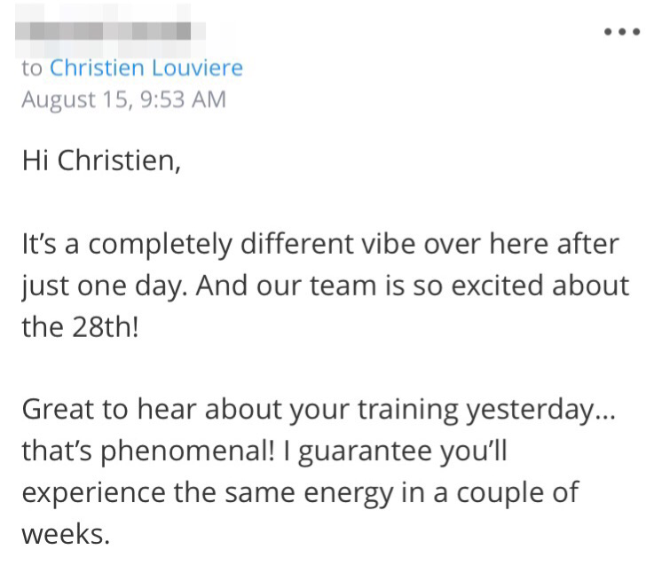 Email from CEO to me