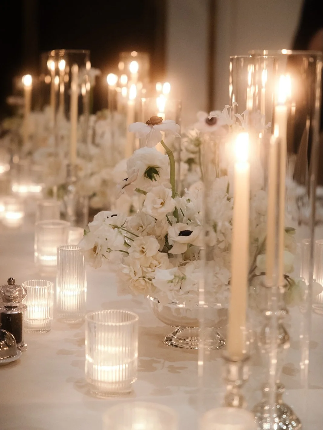 Anemone by candlelight 

Planning and design @clementandcoevents 
Photos @chriscopelandweddings 
Florist @joeybutta 
Table decor @simplybeautifuldecor 
Venue @elora_mill 

#eloramillwedding #antibride #stylishwedding&nbsp;#wedding&nbsp;#weddingday&nb