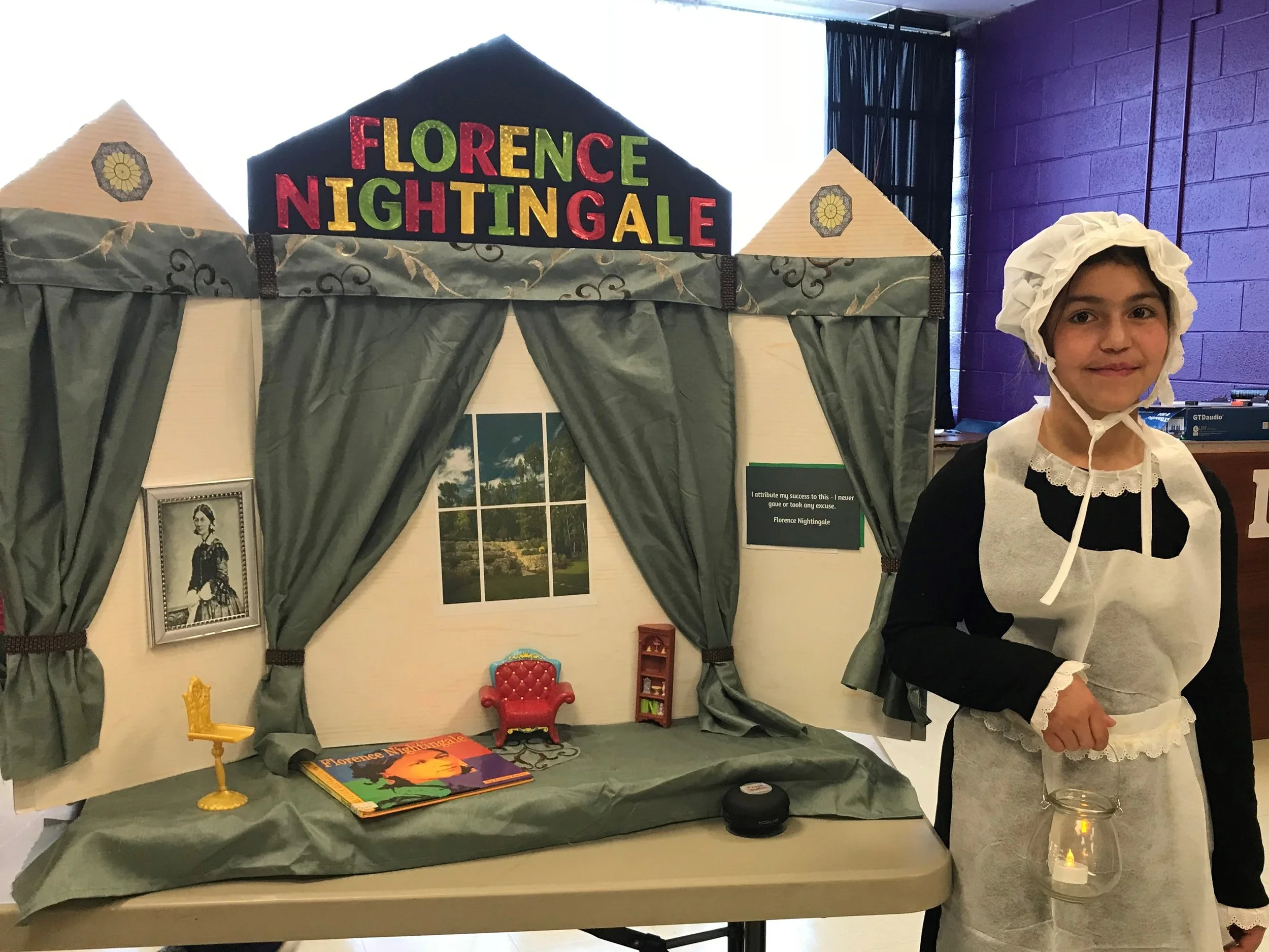 Camila Morales-Fernandez received 2nd place for her portrayal as Florence Nightingall.