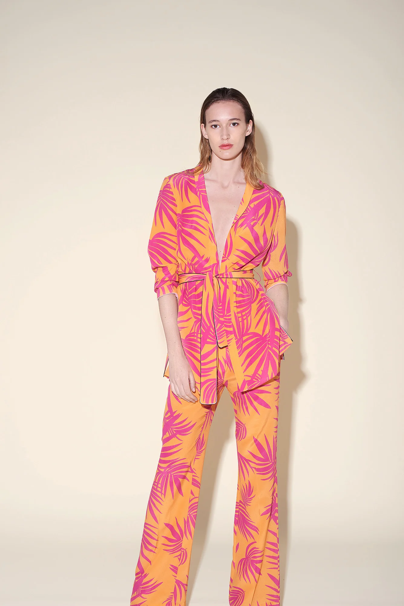 Kimono silk crepe tropical fushia – Large pant silk crepe tropical fushia