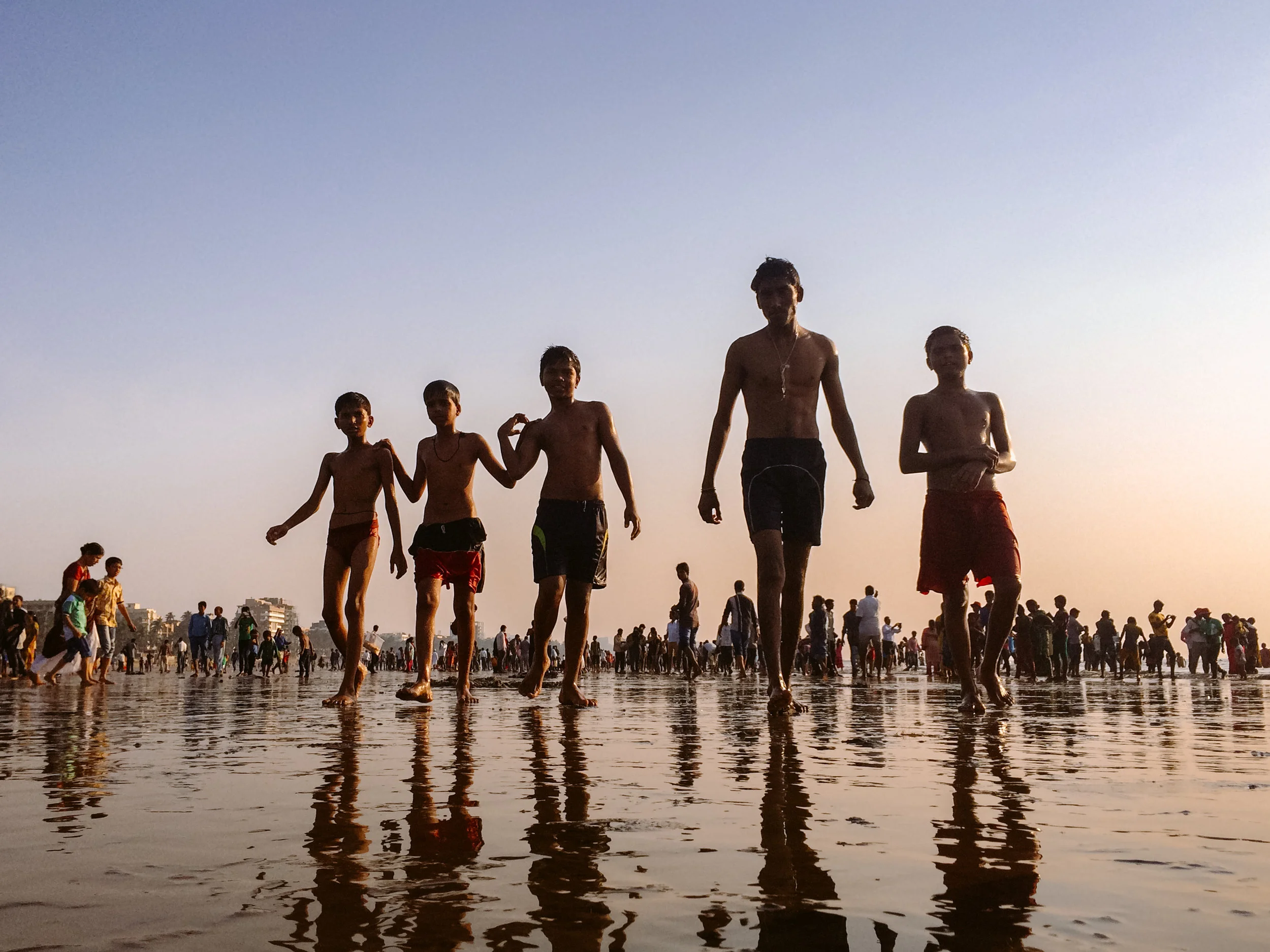A Pack of Bathers - Juhu Beach, Mumbai, Maharashtra