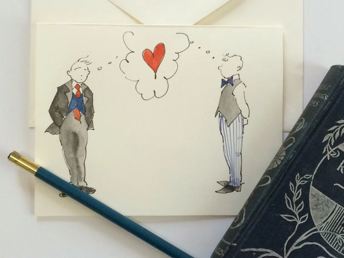 Hand painted greeting card. LGBT Wedding. Engagement. Anniversary. Love.  Valentine's. Original watercolor painting. 5x7 blank. — Artfully Told