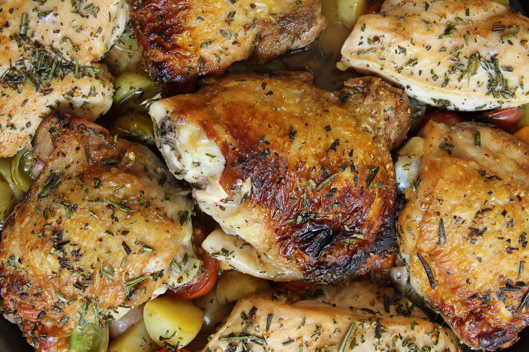 PanSeared Rosemary Chicken And PotatoesCoffee And Champagne