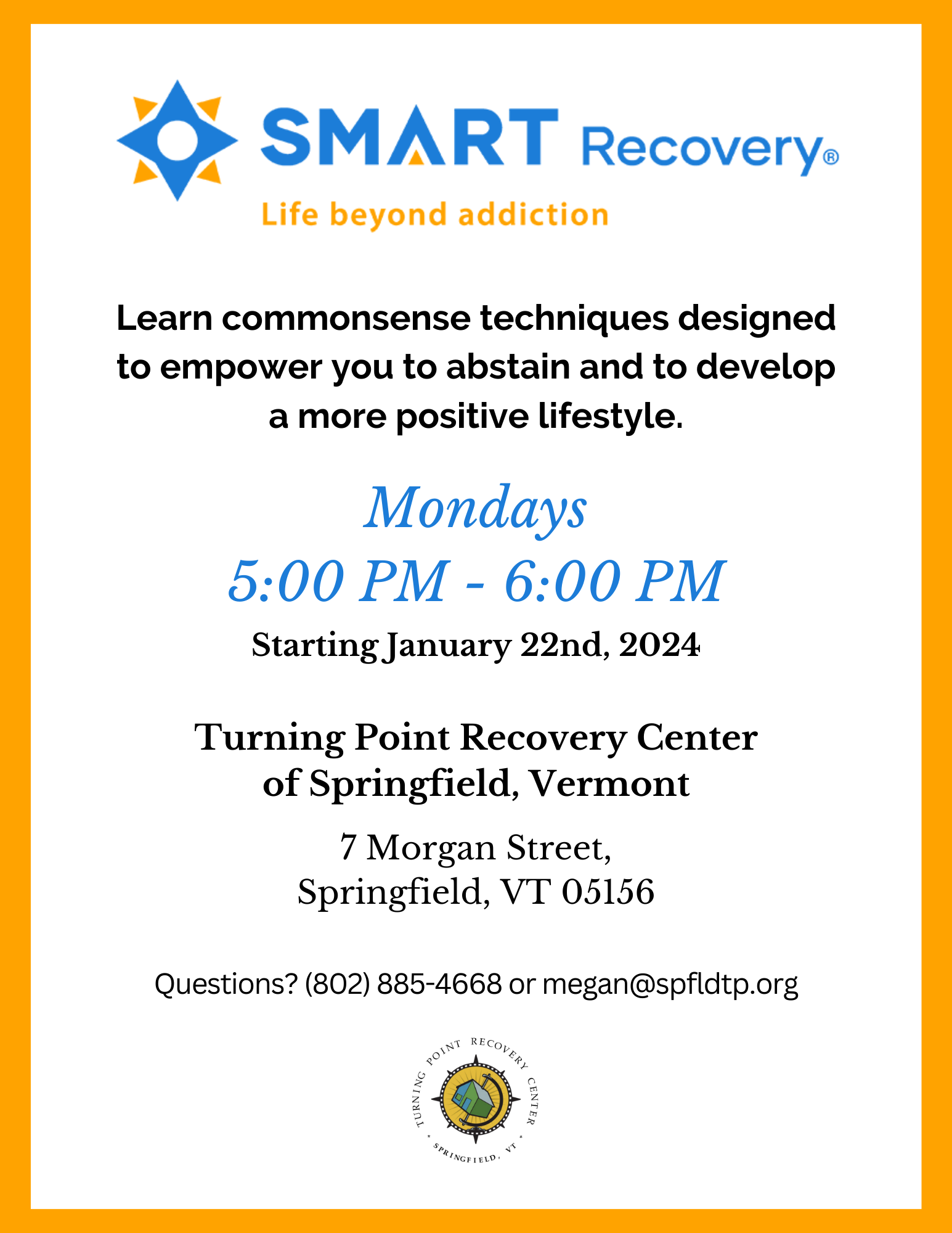 Smart Recovery — Turning Point Recovery Center of Springfield, Vermont, Inc.