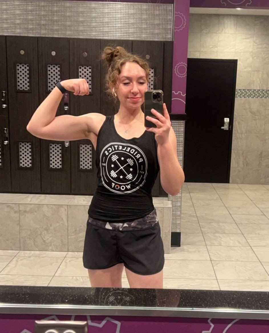 Intern Kari here! Last week I hit a new PR at the gym. I think this may be my new lucky shirt... Join me in the fun and show off those muscles!💪