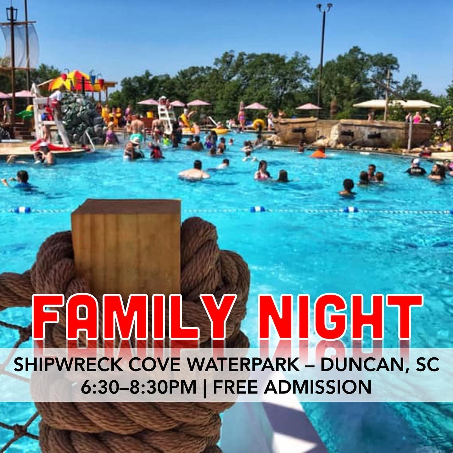 Everyone come out tonight to Shipwreck Cove Waterpark in Duncan! It&rsquo;s free! Bring a friend!