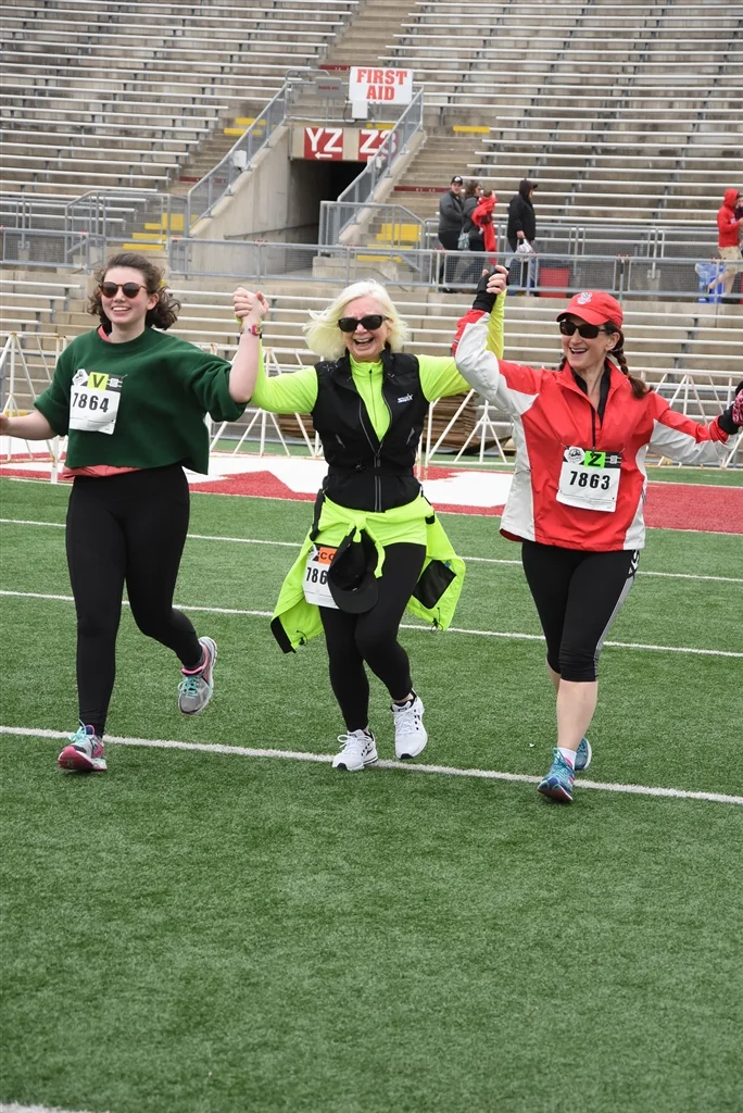 Three generations of Stengle women finishing together in the Crazylegs Classic, 2017.