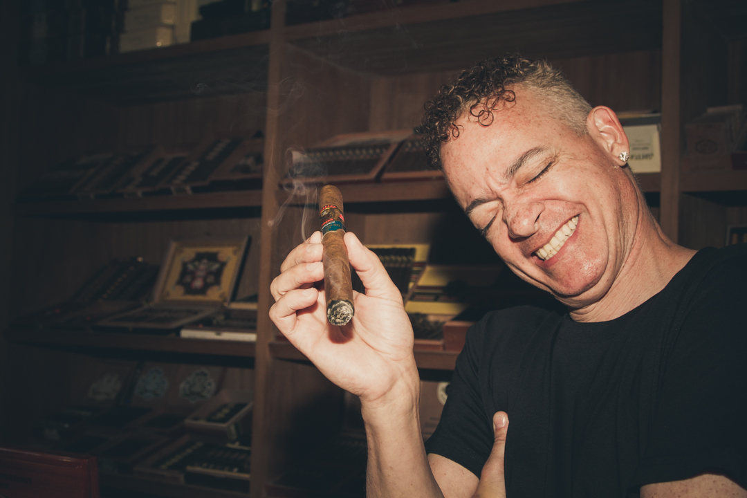 Comedian Christopher "Kid" Reid at Silverleaf Cigar Lounge in Fort Worth, TX