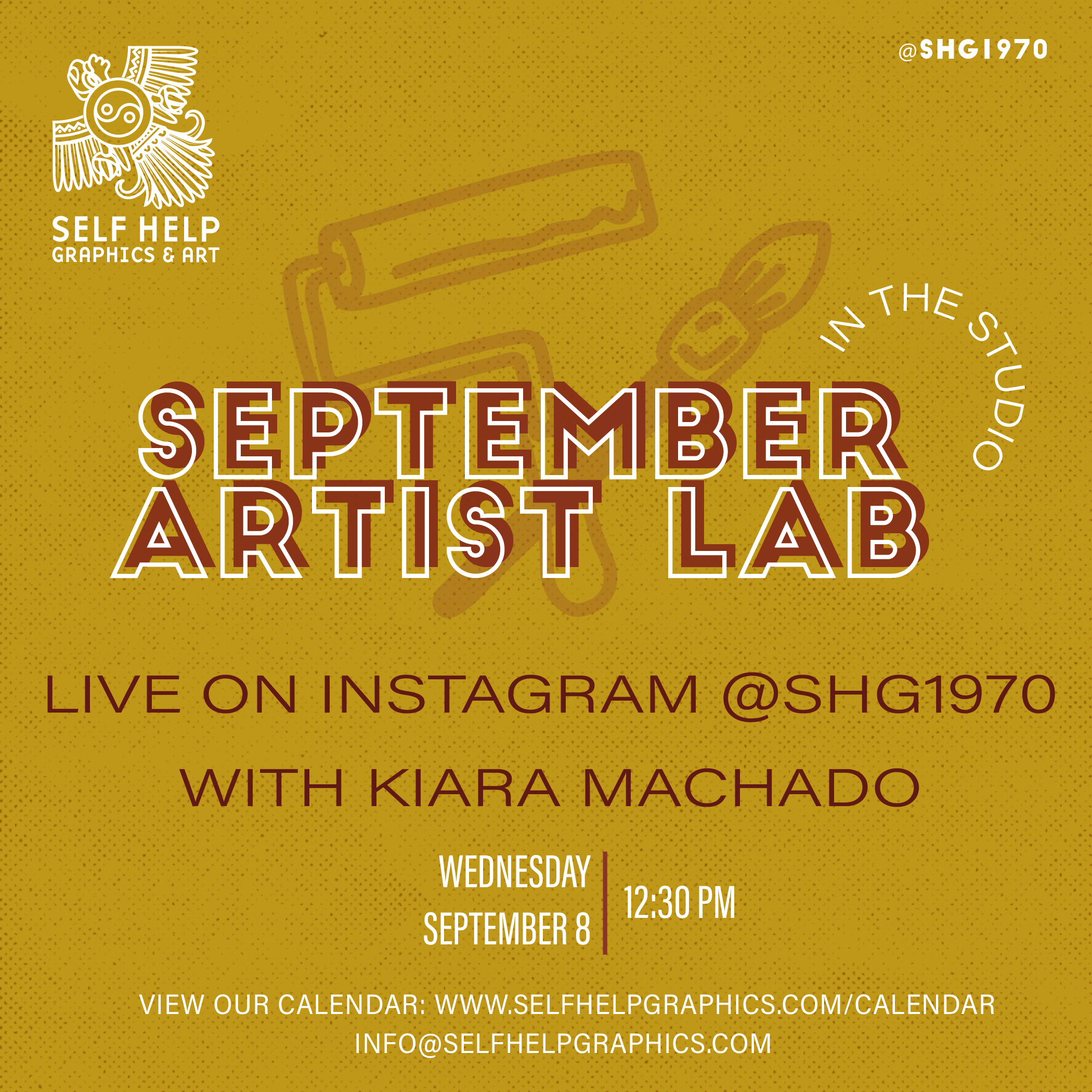 SHG's Artist Lab: In the Studio is going on IG LIVE!