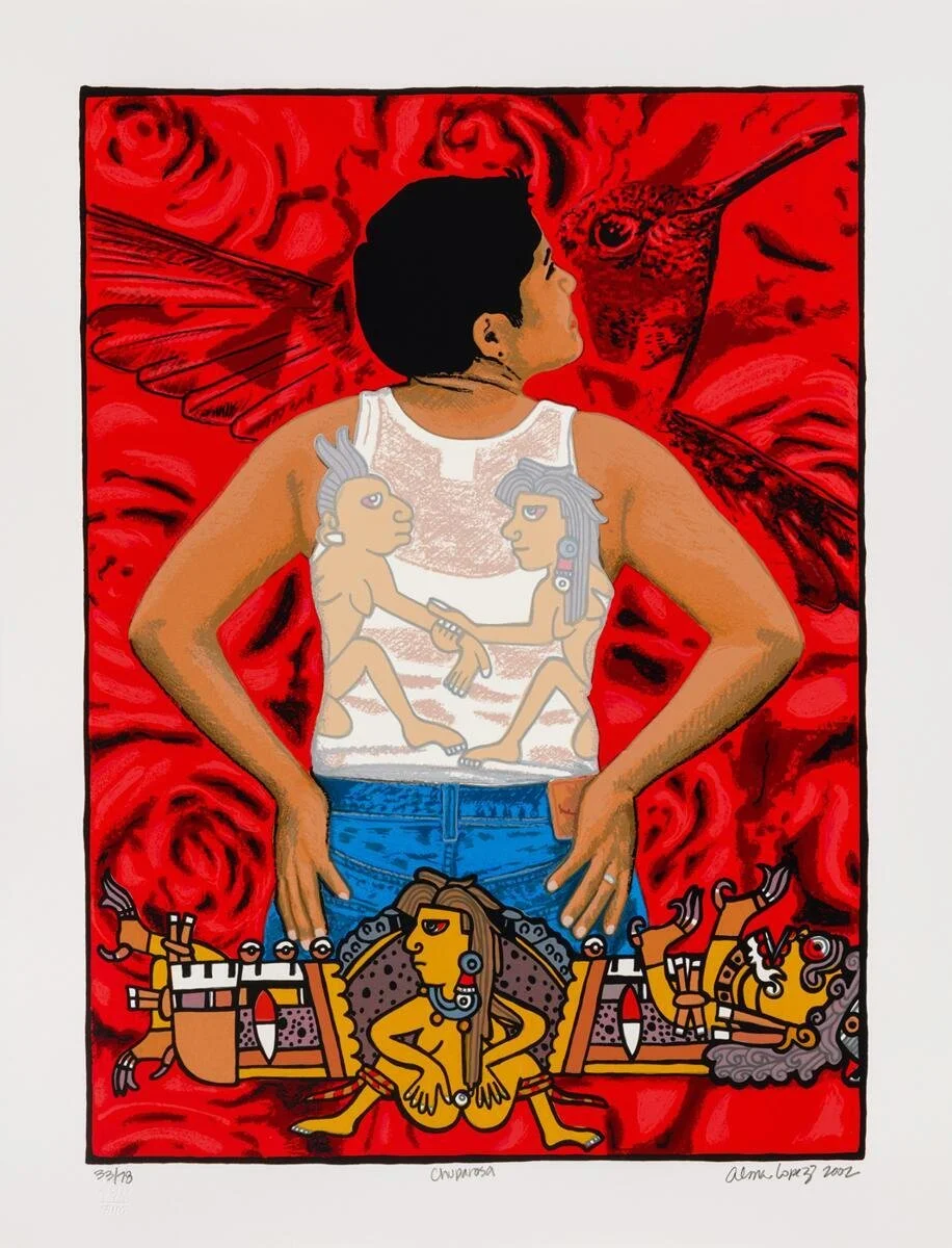 Alma Lopez,  Chuparosa , 2002, screenprint on paper, Smithsonian American Art Museum, Museum purchase, 2020.48.2, © 2002, Alma Lopez. 