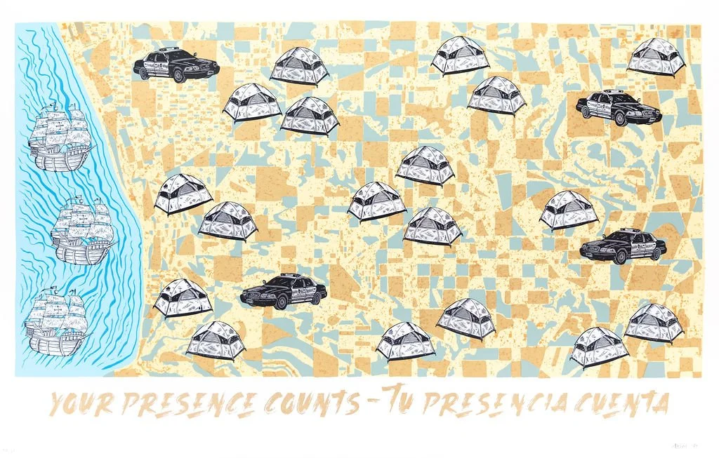 Álvaro D. Márquez, Your Presence Counts/Tu Presencia Cuenta, 2020. Screenprint, 21 1⁄2” x 34” sheet.