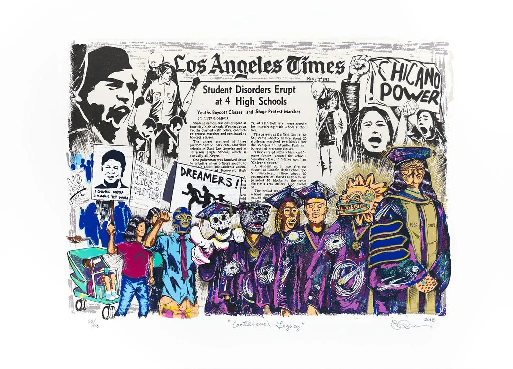 Luis-Genaro Garcia, Coatlicue's Legacy, 2018. Screenprint, 22” x 30” sheet.