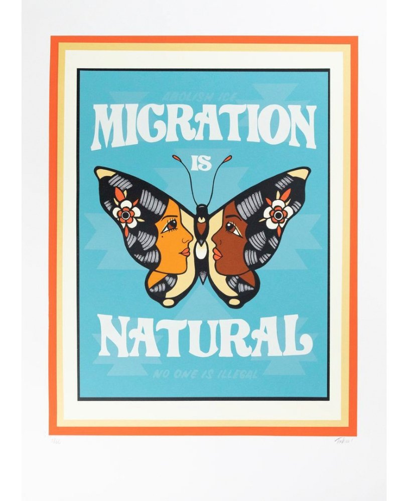 Melissa Govea (Tochtlita), Migration is Natural, 2022, Serigraph