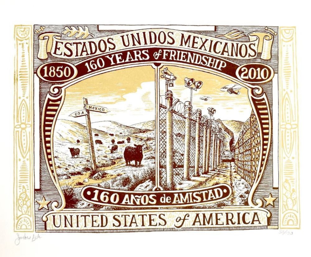 Sandow Birk, Estados Unidos Mexicanos, 2010, Serigraph