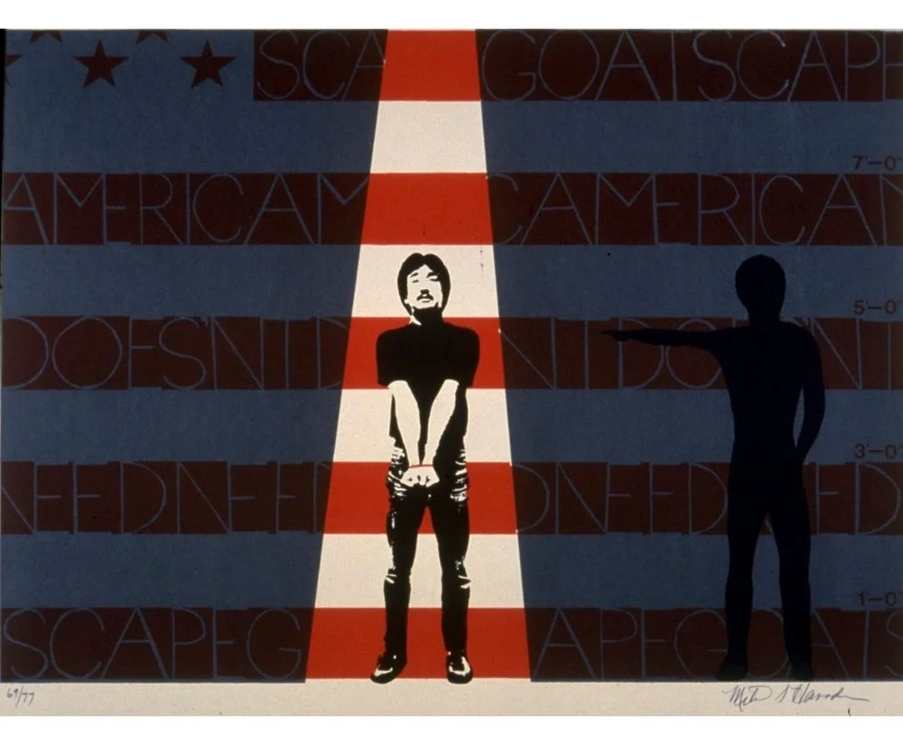 Miles Hamada, Untitled (Handcuffed Male w/ Red Stripes), 1983, Serigraph