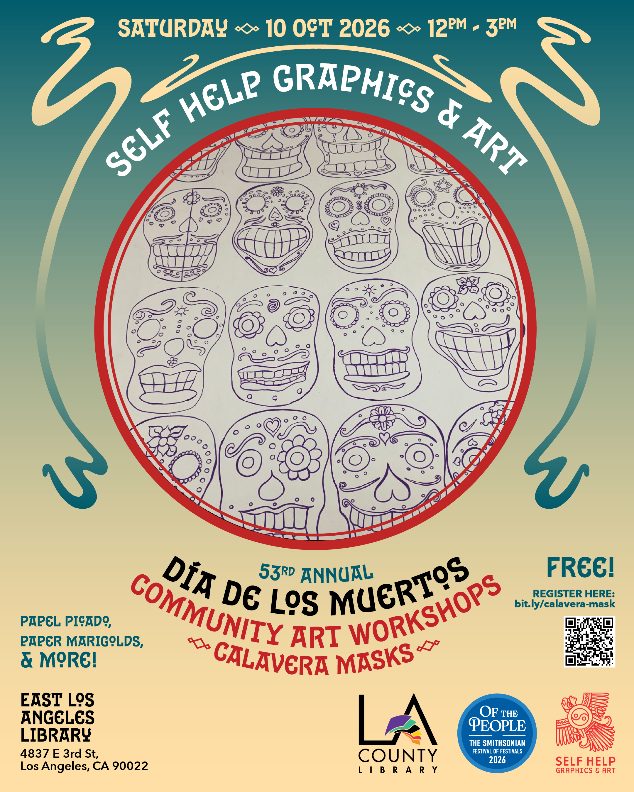 Día de los Muertos Community Art Workshop #2: Calavera Masks