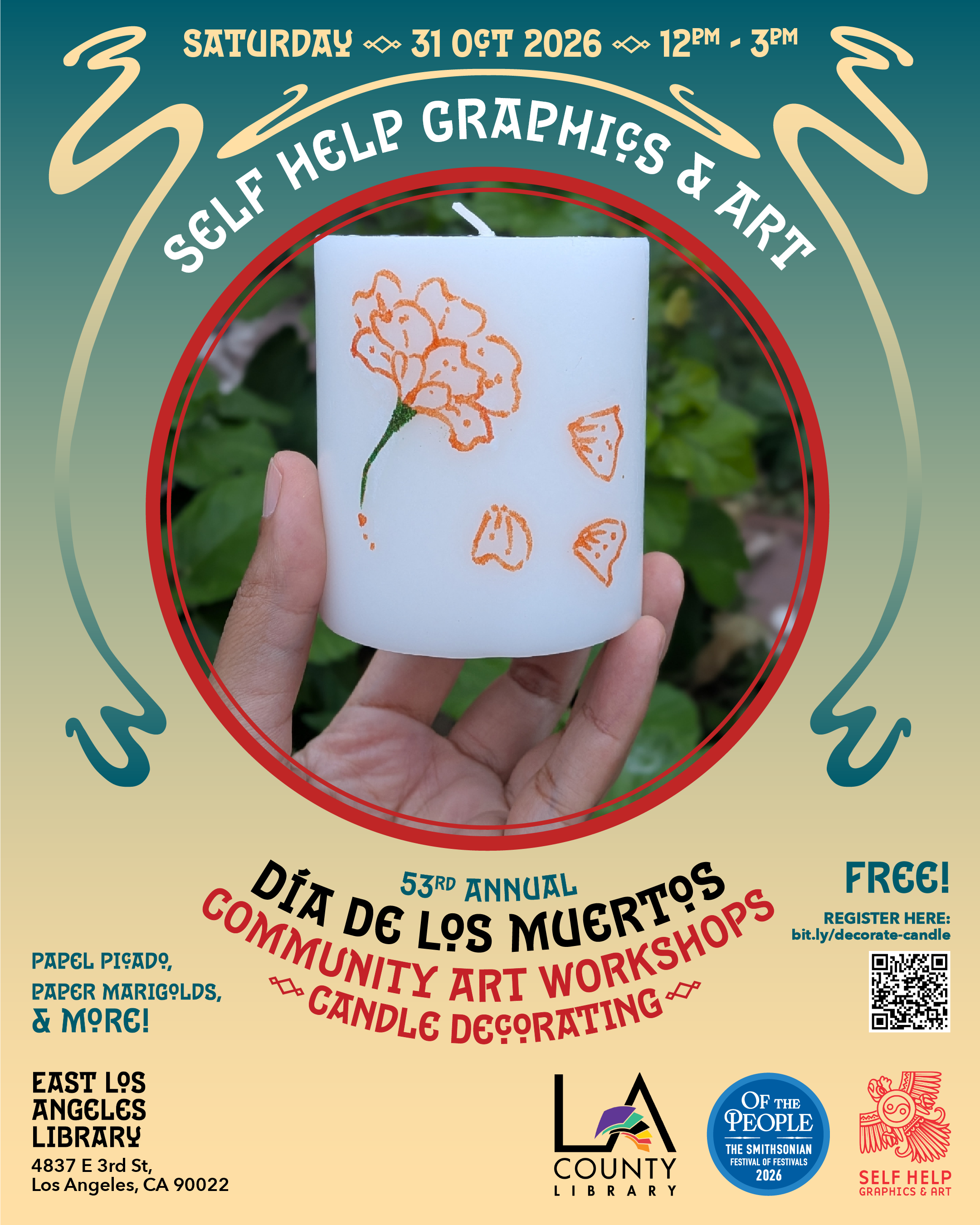 Día de los Muertos Community Art Workshop #5: Candle Decorating