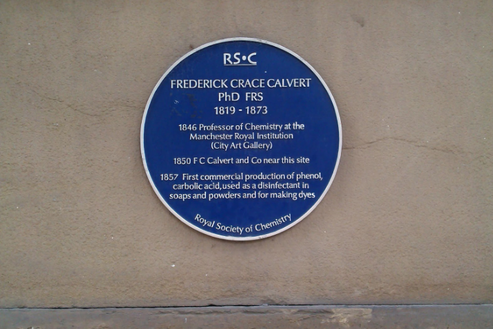 Frederick Crace Calvert’s Royal Society of Chemistry plaque on Princess Street