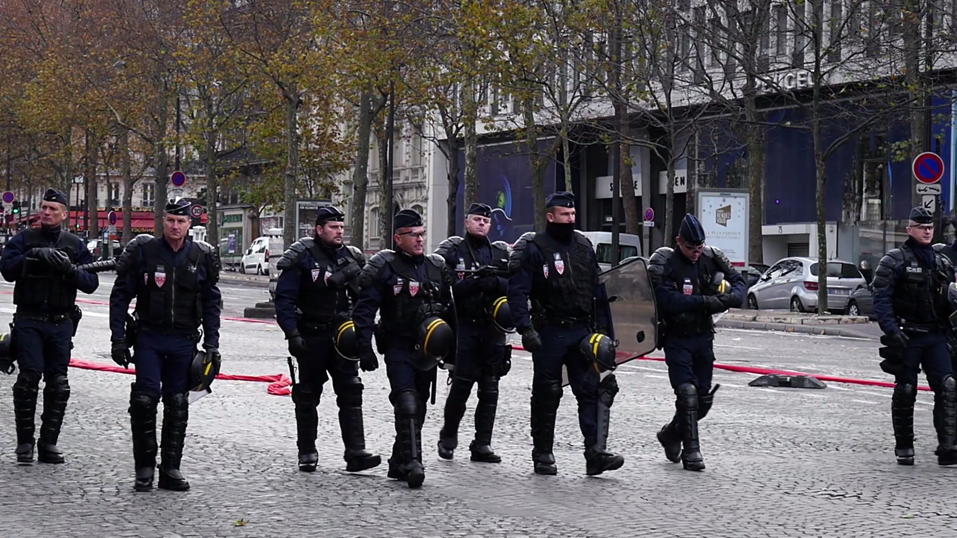 French CRS - Everything’s Coming Together While Everything’s Falling Apart: COP21 / Oliver Ressler 2016