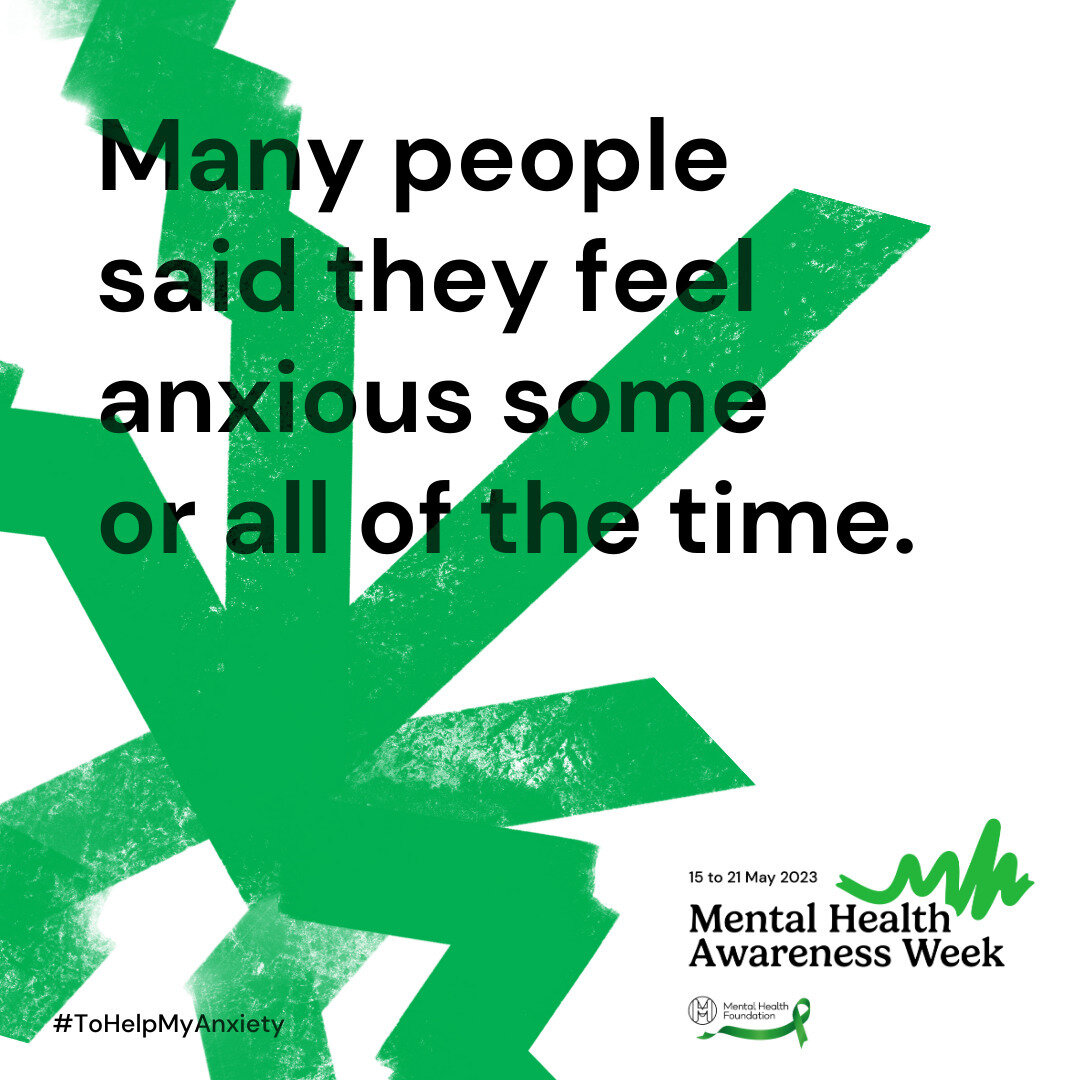 Many people across the UK told @mentalhealthfoundation that they feel anxious some or all of the time. 

This week is #MentalHealthAwarenessWeek and the theme this year is Anxiety.  Let's help raise awareness of anxiety and the impact it has - you ca