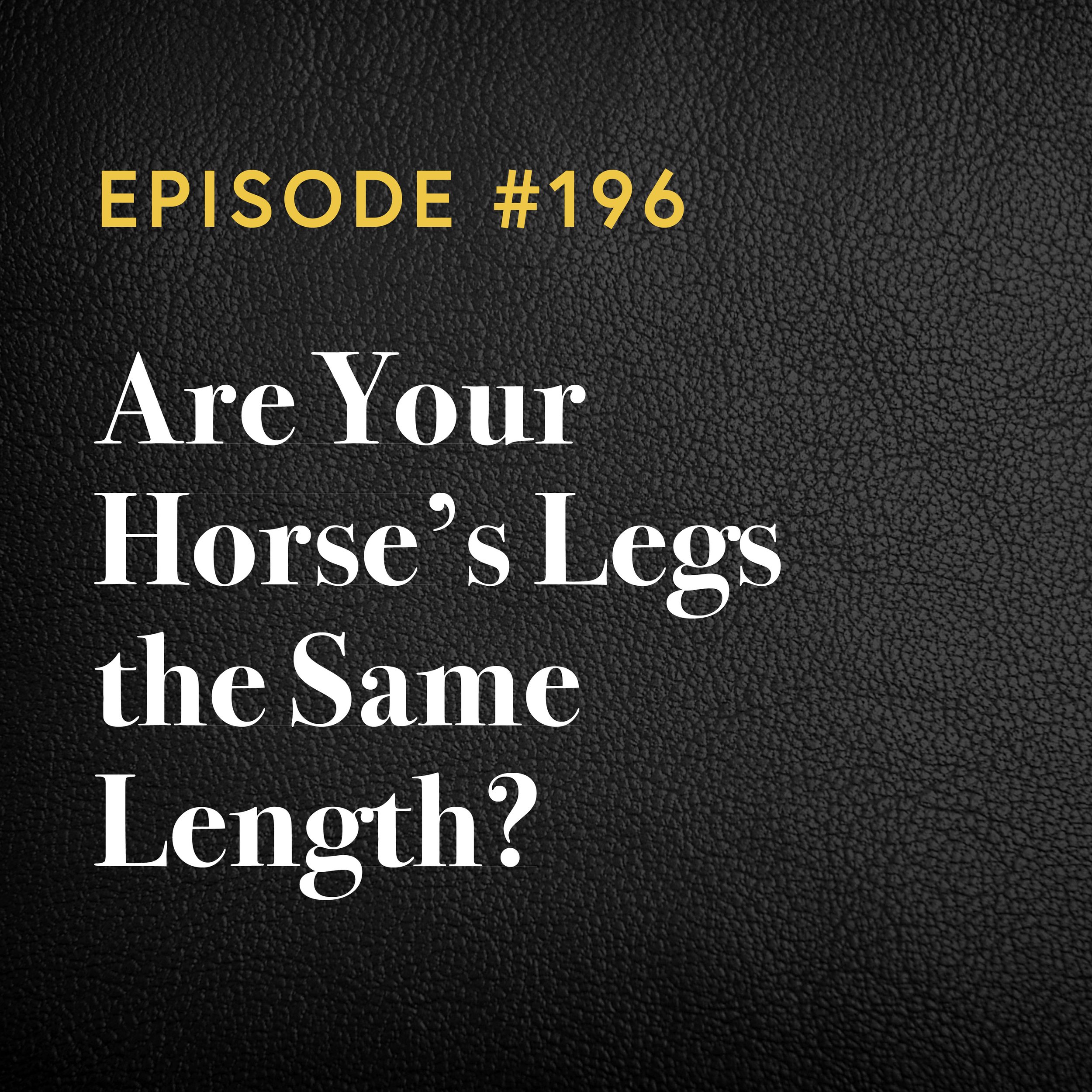 Episode #196: Are Your Horse's Legs The Same Length?