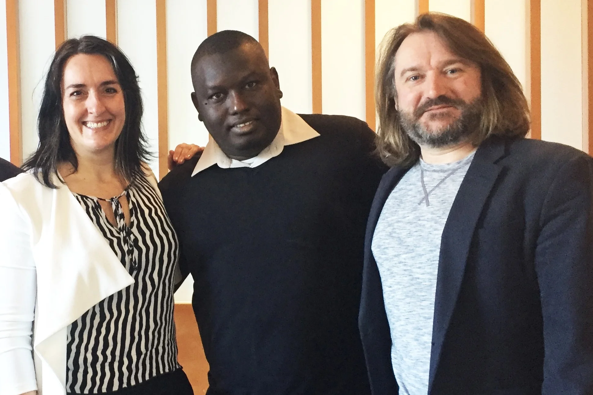 Sarah Jenna, Abdoulaye Banire Diallo, and Mickael Camus, Co-Founders of MIMS