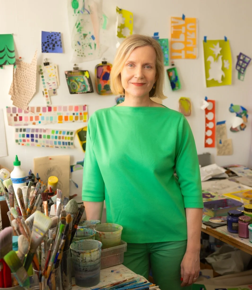 Portrait of artist Jovi Schnell in her studio in Los Angeles