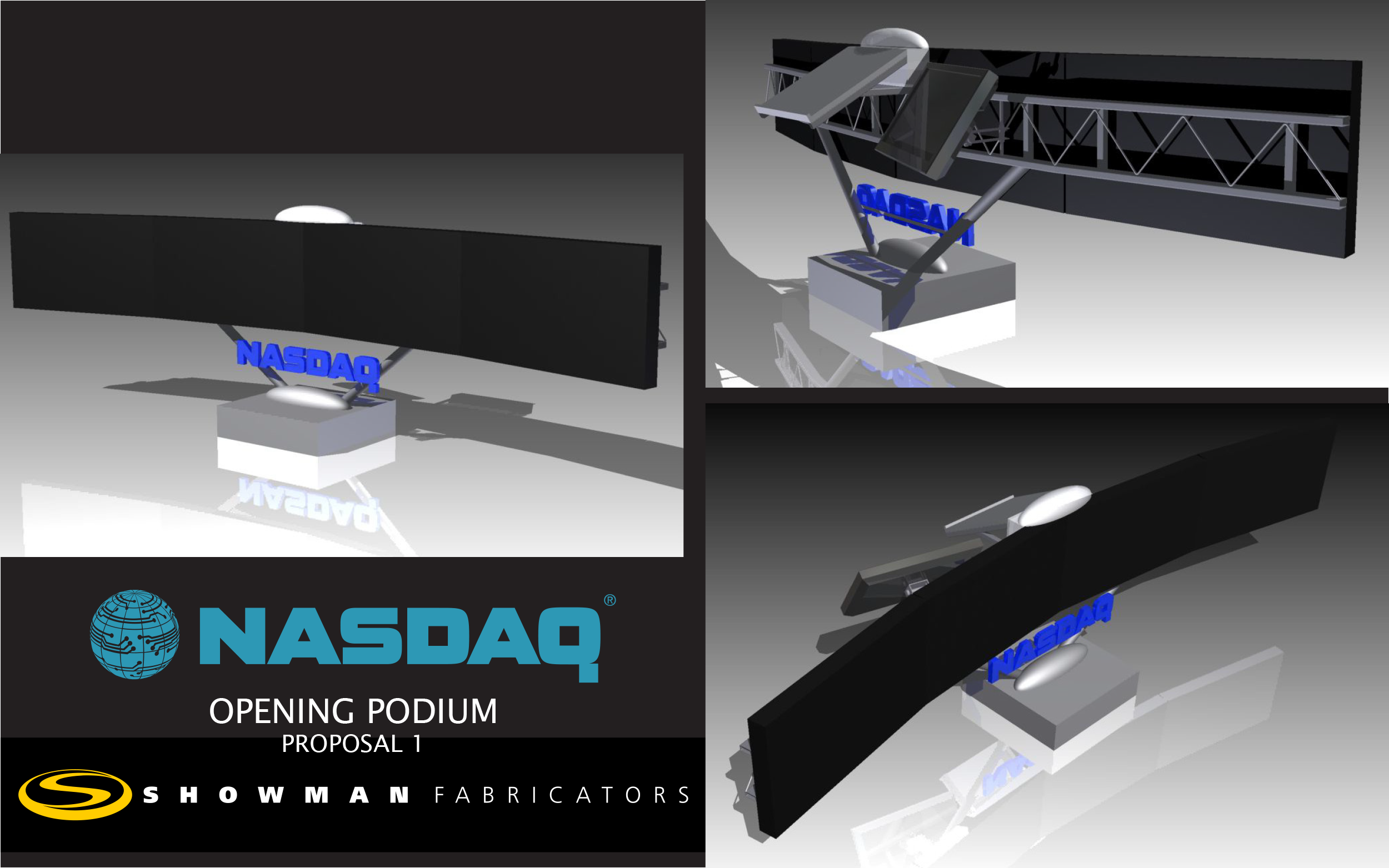   NASDAQ - Opening Bell Desk Concept   Showman Fabricators 