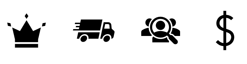 Image with icons to feature Daisy Fields Company expertise as a Biomat distributor including 5 years experience, free signaure guaranteed delivery, personalized customer service and guaranteed best pricing.