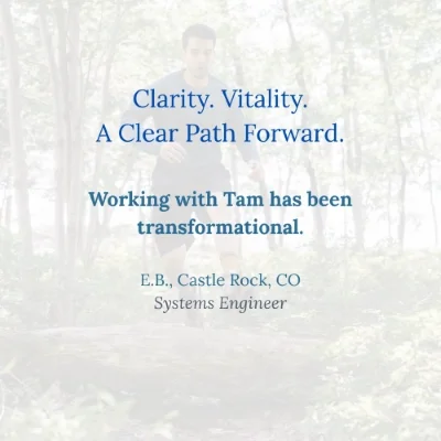 Functional Nutritional Therapy client review quoting 'Working with Tam has been transformational."