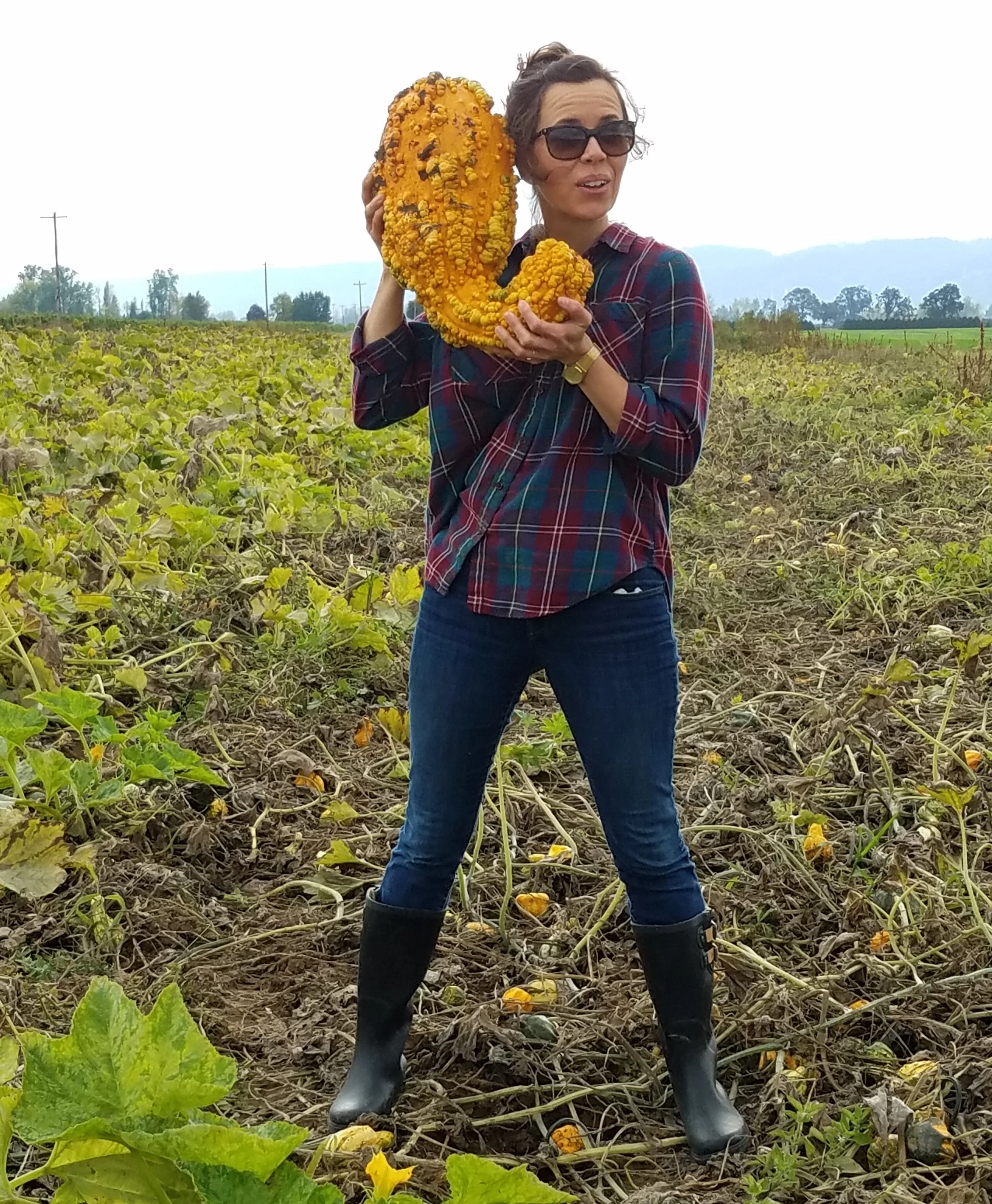 This is me. Being a weirdo while picking pumpkins. :)