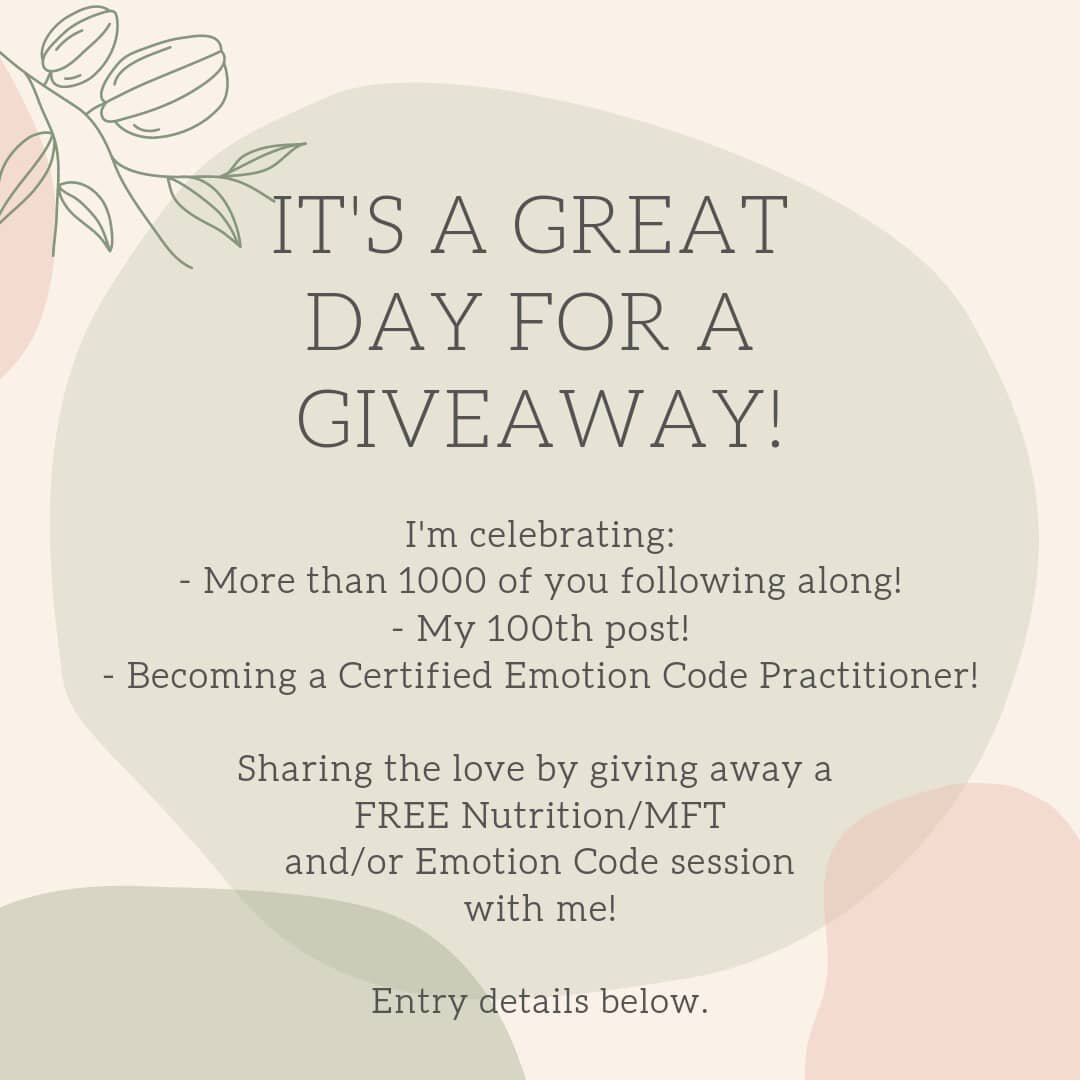 So much to celebrate over here! Let&rsquo;s do a GIVEAWAY! 🎉!

Taking a moment to share my excitement that I am now a Certified Emotion Code Practitioner!

Using Morphogenic Field Technique has absolutely transformed my nutrition work and client out