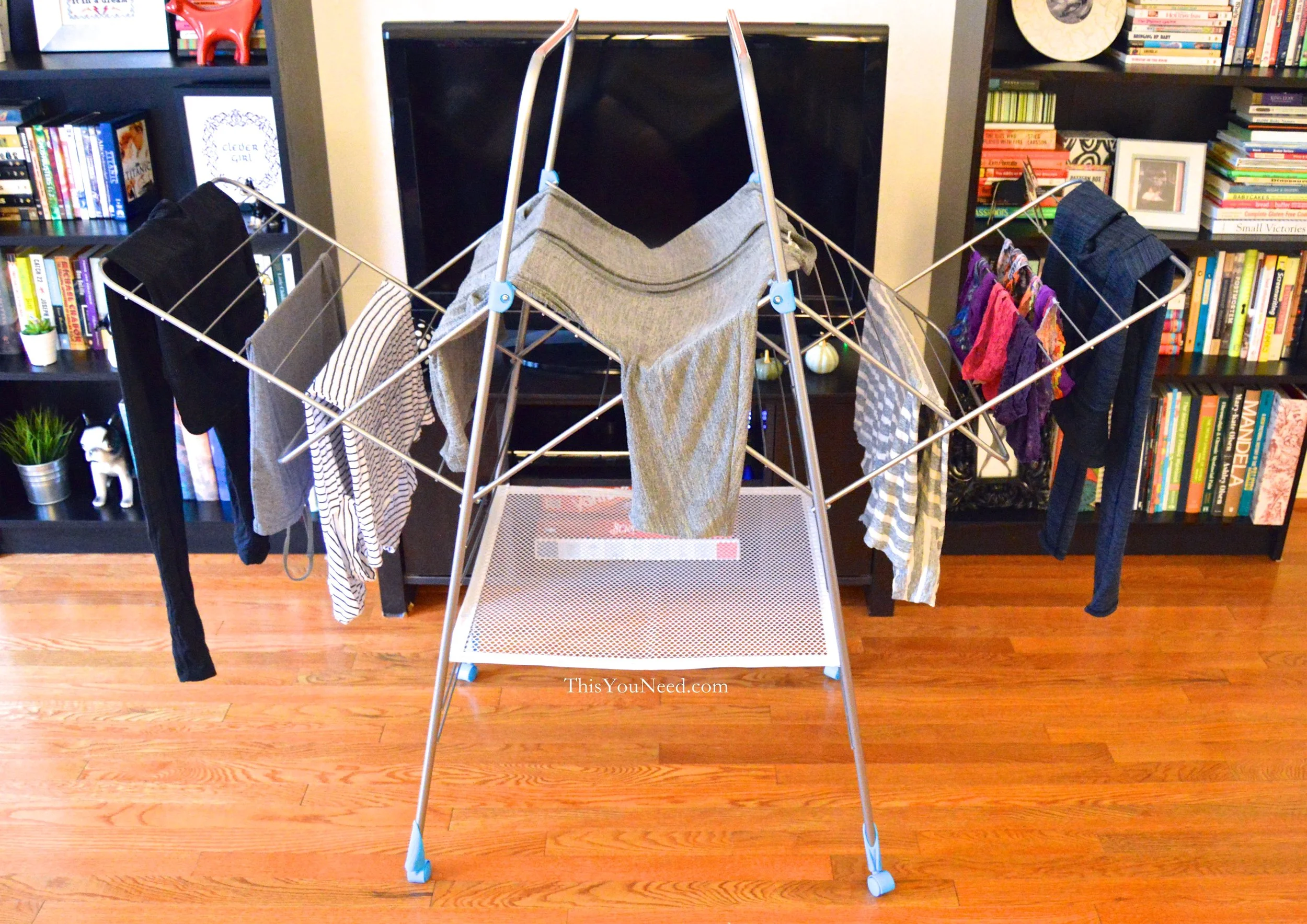 This rack is too large to photograph anywhere in my apartment without plenty of other stuff in the shot, so consider this intentional, for scale. 